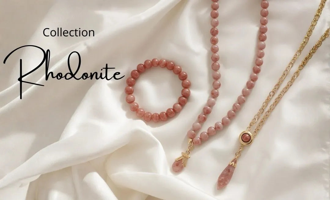 Collier Coeur En Rhodonite Pierre Naturelle - Lithothérapie & Chakra
