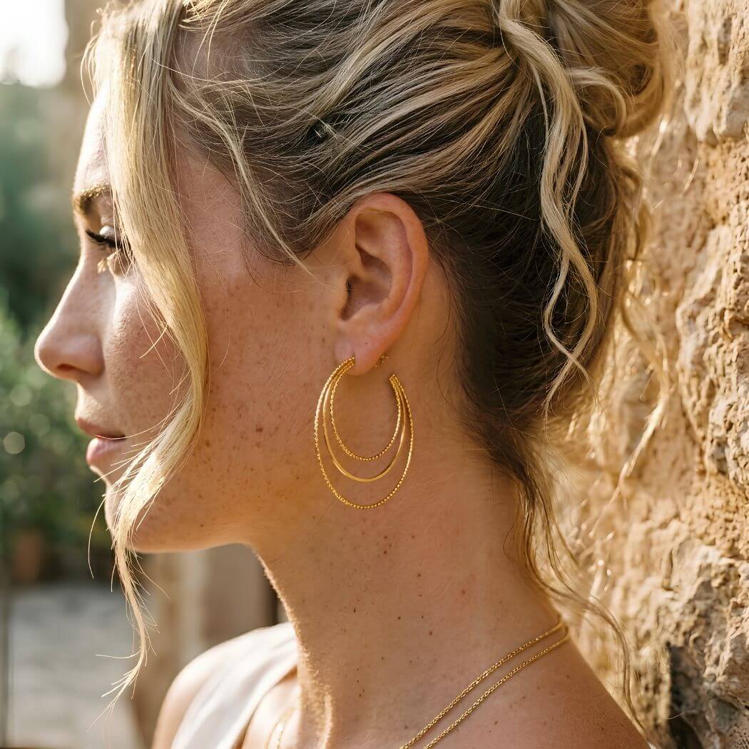 Boucles d'Oreilles ORIANA Dorées
