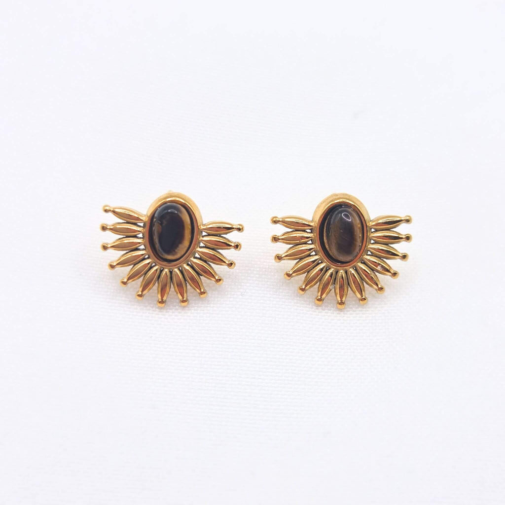 Boucles d'Oreilles AURORA Oeil de Tigre