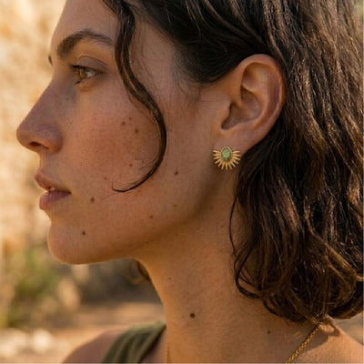 Boucles d'Oreilles AURORA Turquoise Africaine