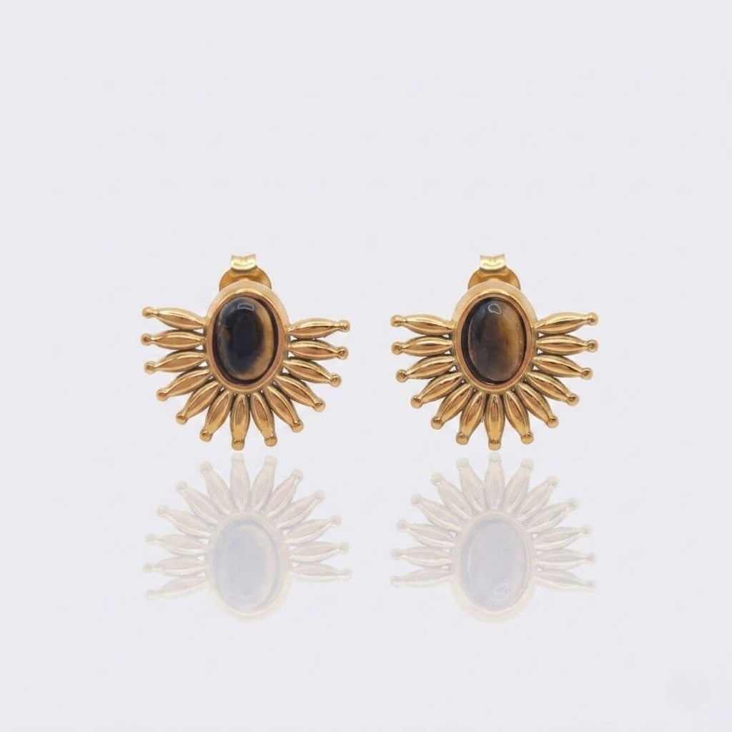 Boucles d'Oreilles AURORA Oeil de Tigre