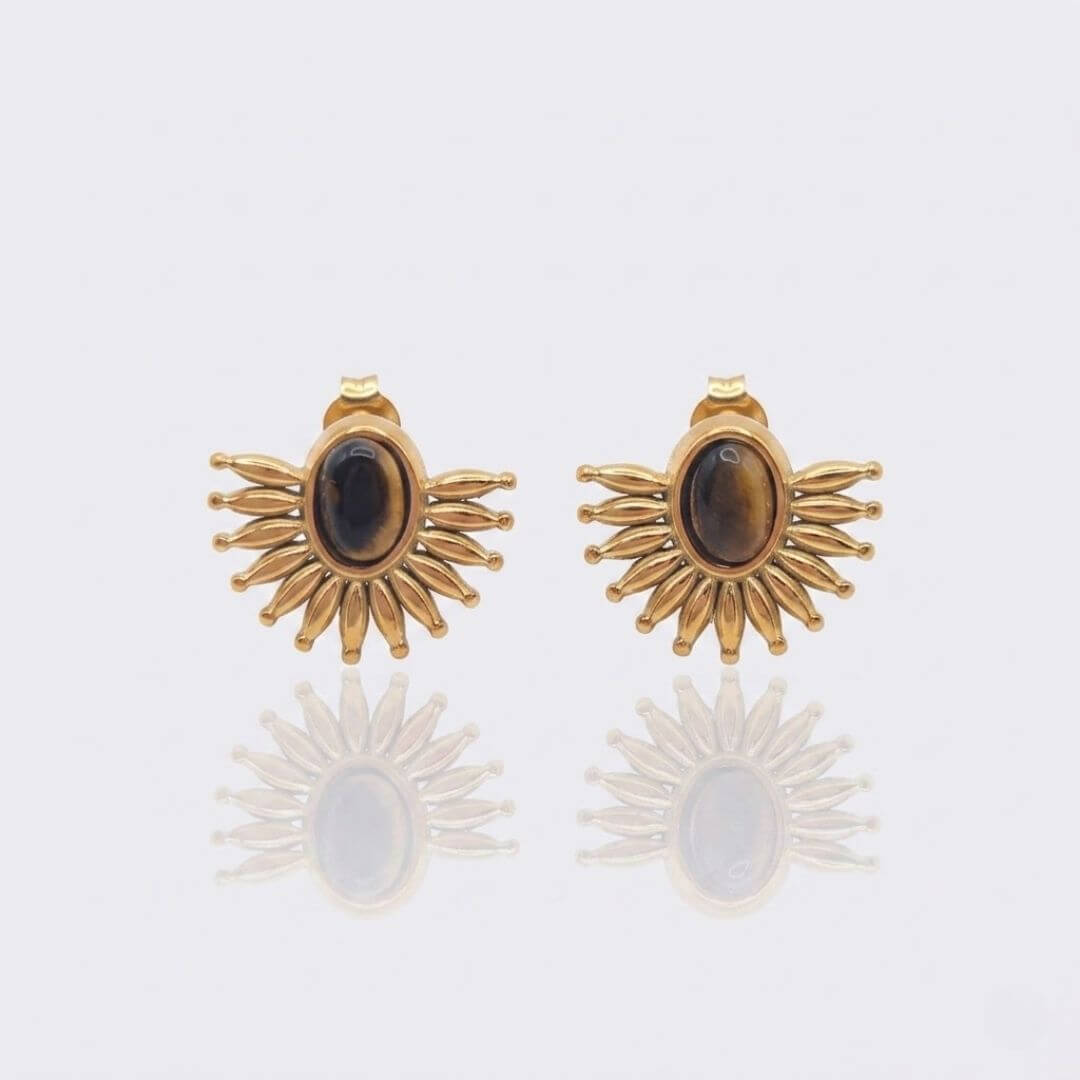 Boucles d'Oreilles AURORA Oeil de Tigre