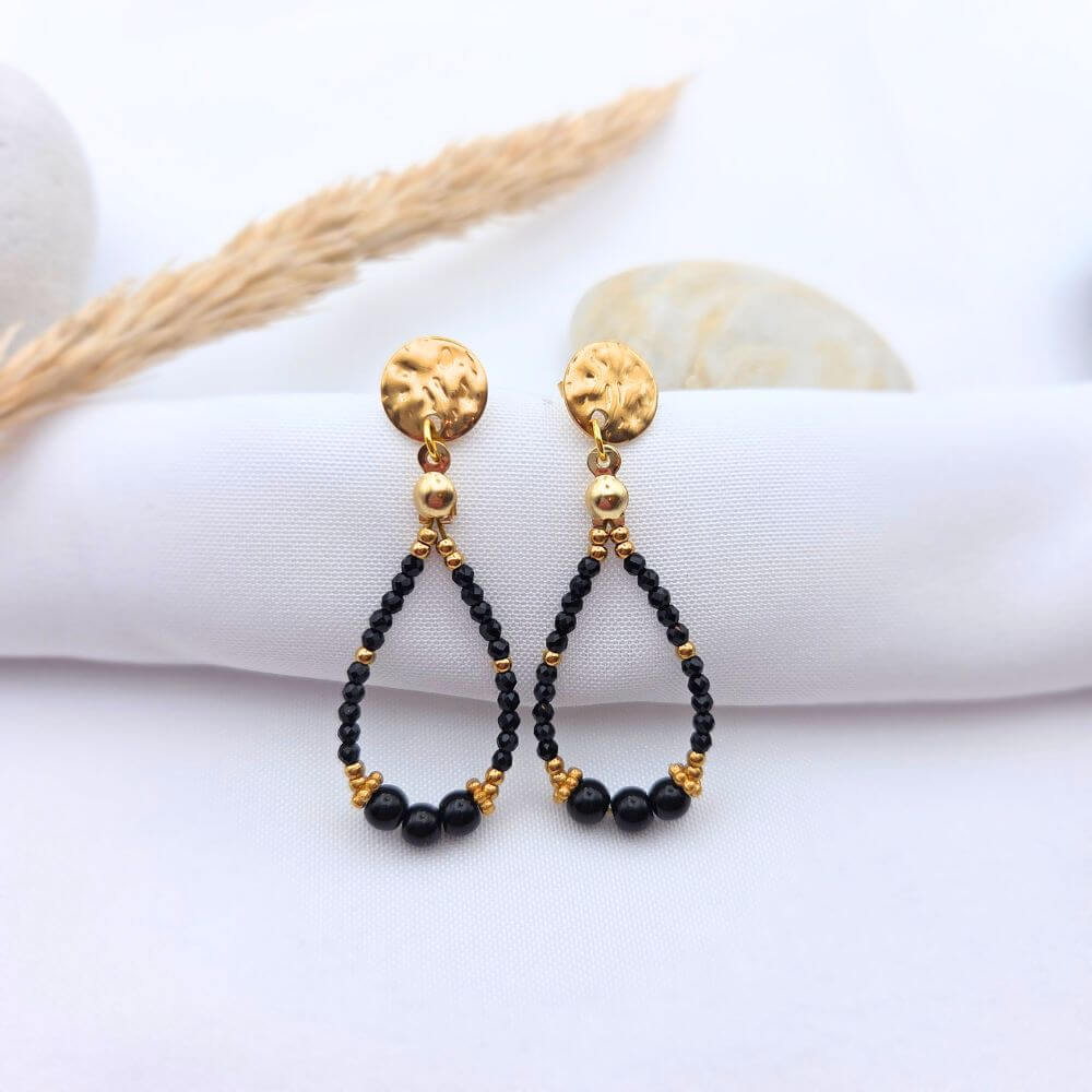 Boucles d'Oreilles Olivia - Onyx