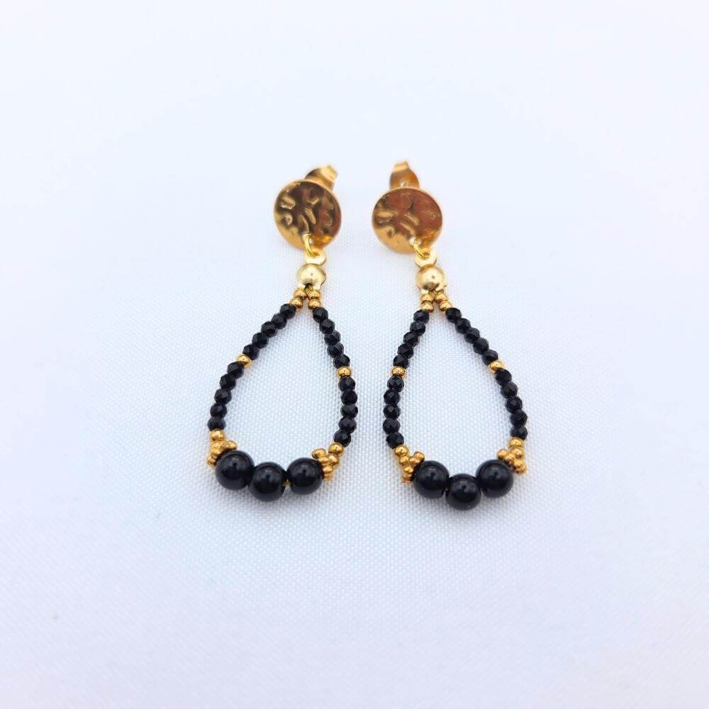 Boucles d'Oreilles Olivia - Onyx