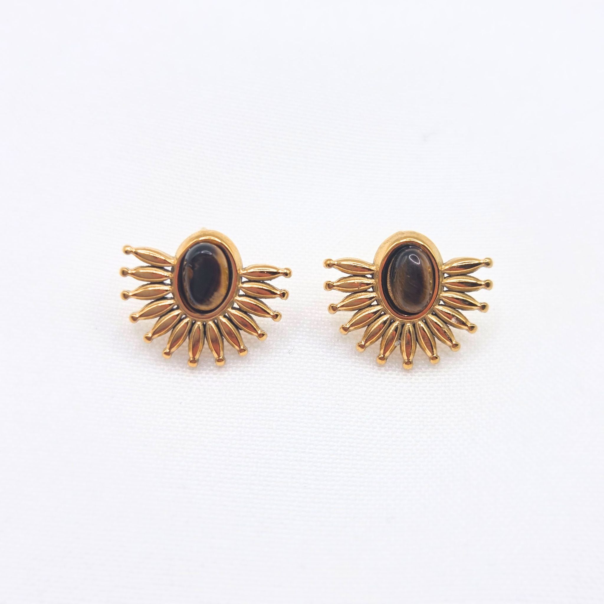 Boucles d'Oreilles AURORA Oeil de Tigre