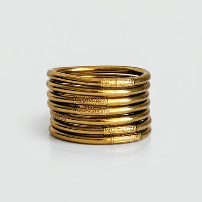 Bracelet - Jonc bouddhiste doré texturé
