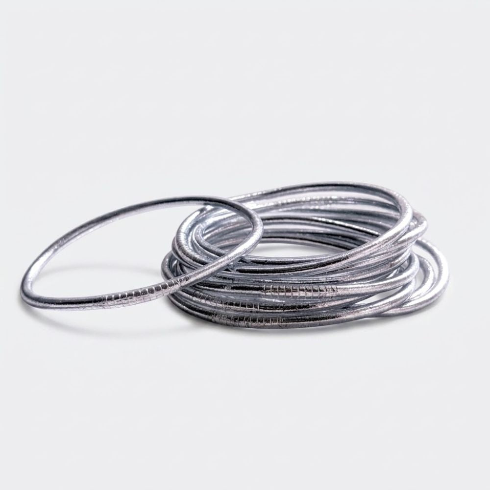 Bracelet - Jonc bouddhiste fin argenté