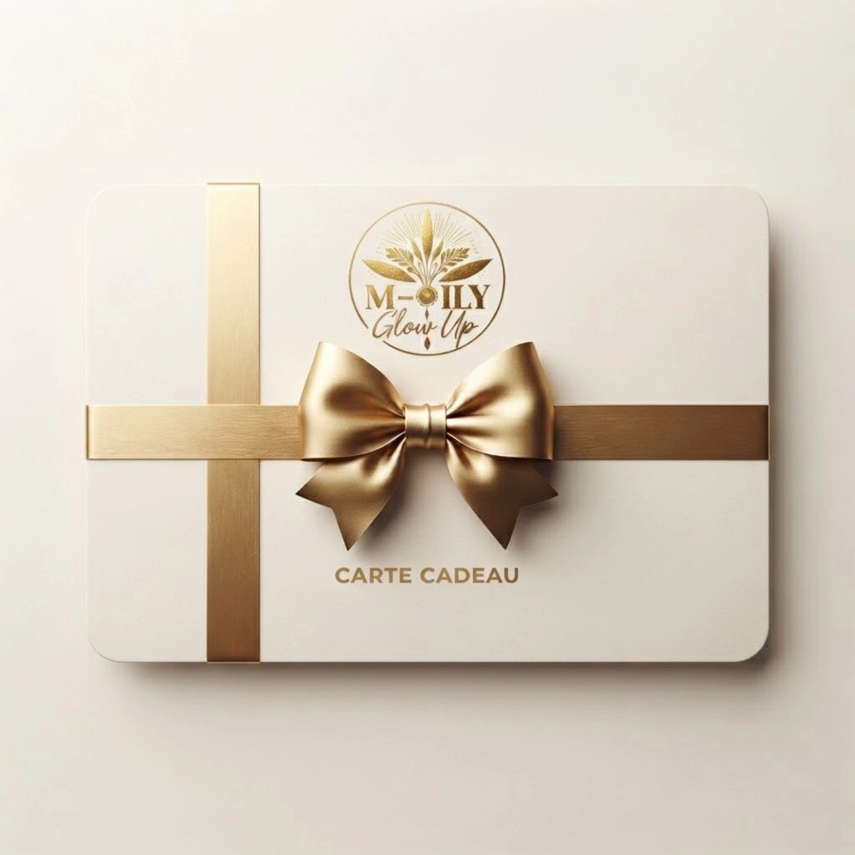 Carte cadeau M-ily Glow Up avec nœud doré