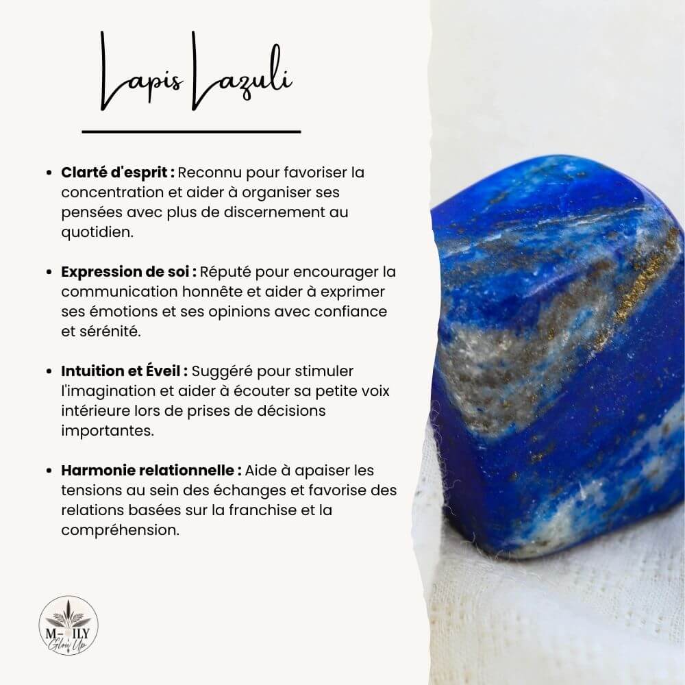 fiche d'informations bienfaits et vertus pierre de lapis lazuli