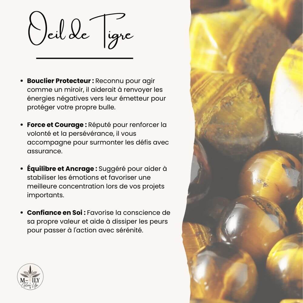 fiche d'information bienfaits et vertus Pierre d'oeil de tigre
