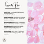 fiche d'informations bienfaits et vertus de la pierre de quartz rose