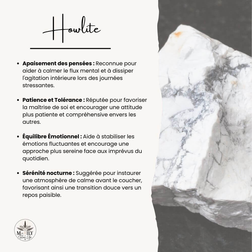 fiche d'informations bienfaits et vertus pierre d'howlite