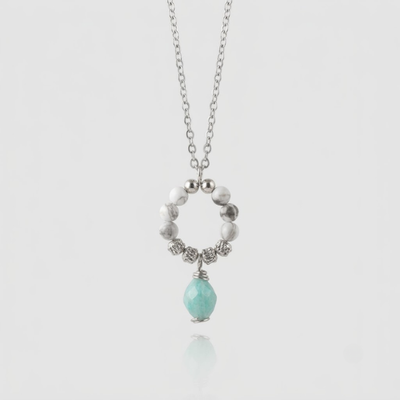 Sautoir - GIA Howlite et Amazonite